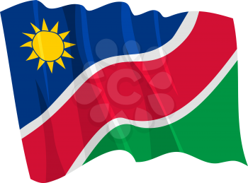 Political waving flag of Namibia