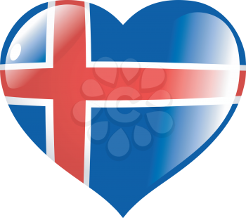 Image of heart with flag of Iceland