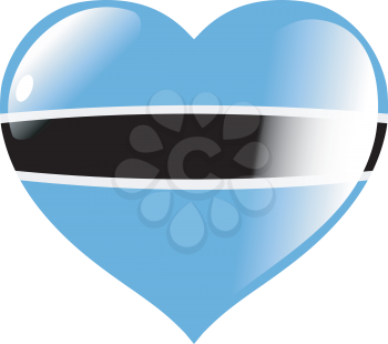 Image of heart with flag of Botswana