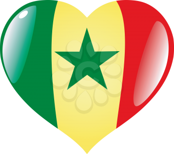 Image of heart with flag of Senegal
