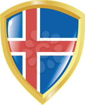 Coat of arms in national colours of Iceland