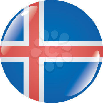 button in colours of Iceland