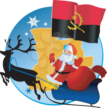 Santa Claus with flag of Angola