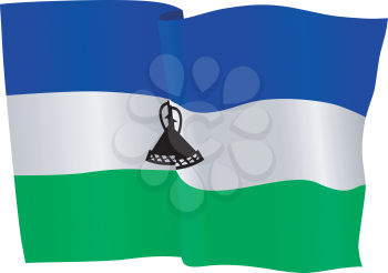 vector illustration of national flag of Lesotho