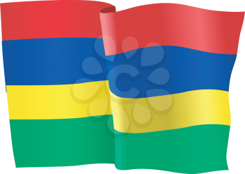 vector illustration of national flag of Mauritius