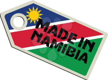 vector illustration of label with flag of Namibia