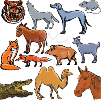 Royalty Free Clipart Image of Animals