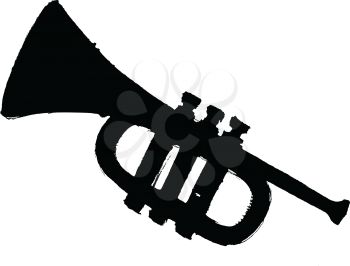 black silhouette of horn