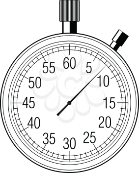 outline illustration of stopwatch, tool of measurement