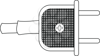 outline illustration of vintage, electric plug