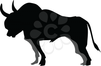 silhouette of aggressive bull