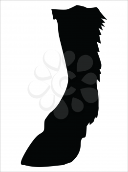 silhouette of hoof of horse