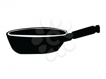 silhouette of frying pan, motive of cooking