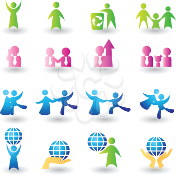 Royalty Free Clipart Image of Icons of People