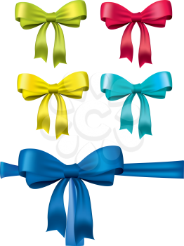 Royalty Free Clipart Image of a Set of Bows
