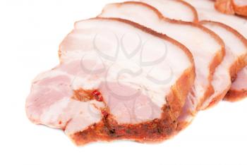 Bacon sliced isolated on a white background 