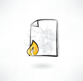burning document grunge icon