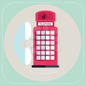 Vector red telephone box icon