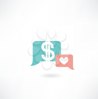 money and love icon