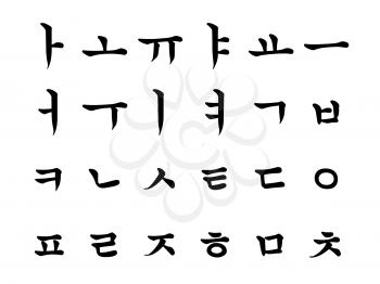 North Korean Alphabet in calligraphy