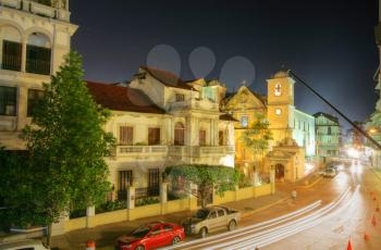 Panama City, Casco Viejo in the night 