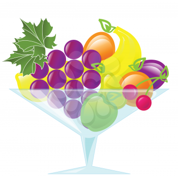 Royalty Free Clipart Image of a Cup of Fruit