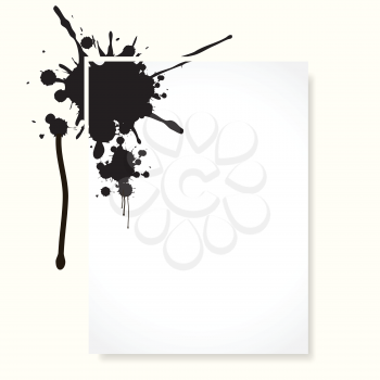 Royalty Free Clipart Image of a Piece of Paper With an Inkblot