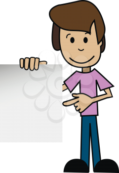 Illustration of a cartoon man with white background