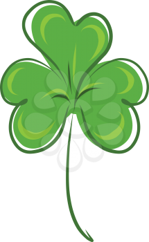 Stock Illustration Green Clover Leaf on a White Background
