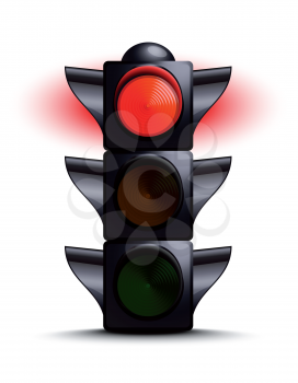 Royalty Free Clipart Image of a Red Traffic Light