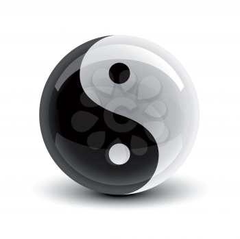 Royalty Free Clipart Image of a Yin and Yang Ball