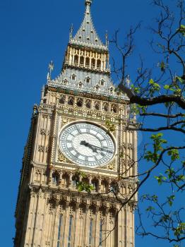 Big Ben - Clock tower of the Houses of Parliament in London, England.