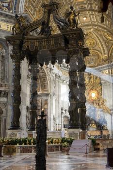 The baldacchino, in the basilica of Saint Peter in Rome