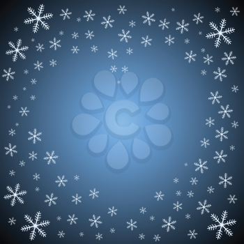 Royalty Free Clipart Image of a Snowflake Heart Background