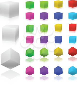 Royalty Free Clipart Image of Colourful Cubes