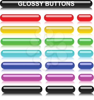 Royalty Free Clipart Image of a Set of Colourful Buttons