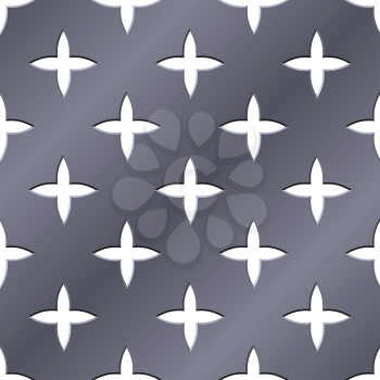 Royalty Free Clipart Image of a Cross Perforated Plate