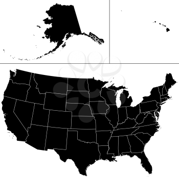 Royalty Free Clipart Image of a Map of the United States