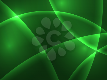 Abstract green curve lights vector background.