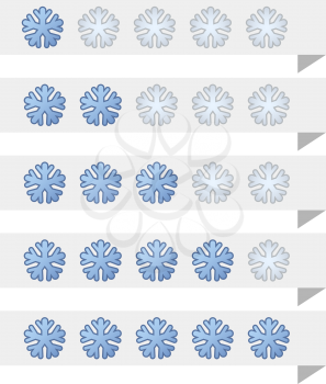 Snowflake shape ranking tags vector template.