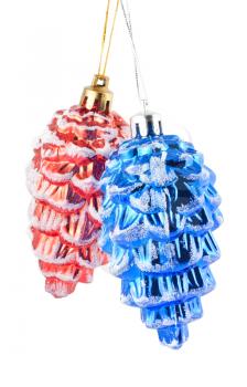 Royalty Free Photo of a Two Christmas Ornaments