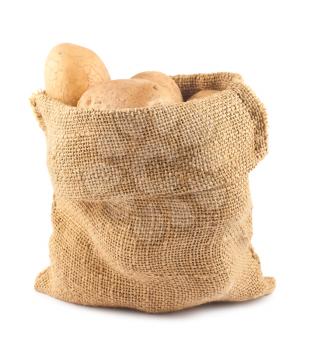 Royalty Free Photo of a Sack of Raw Potatoes
