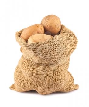 Royalty Free Photo of a Sack of Raw Potatoes
