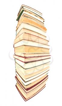 Royalty Free Photo of a Stack of Old Books with a Fisheye Effect