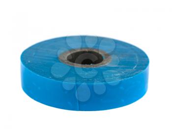 Roll of blue insulating tape isolated on a white background