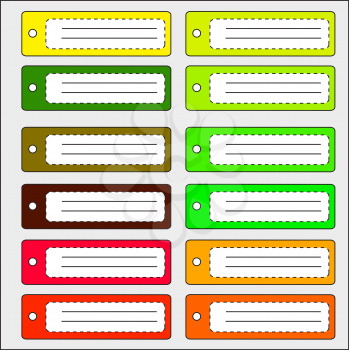Royalty Free Clipart Image of Colourful Tags