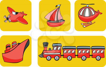 Royalty Free Clipart Image of Transportation Icons