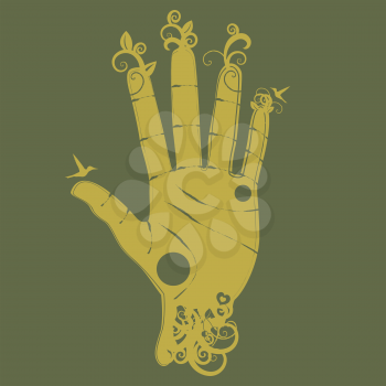 Royalty Free Clipart Image of a Decorative Hand