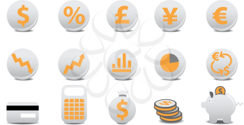 Royalty Free Clipart Image of Financial Icons