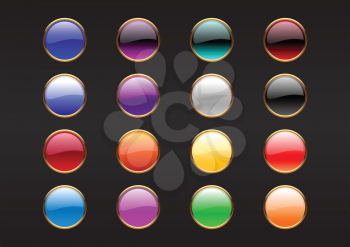 Royalty Free Clipart Image of Colourful Buttons